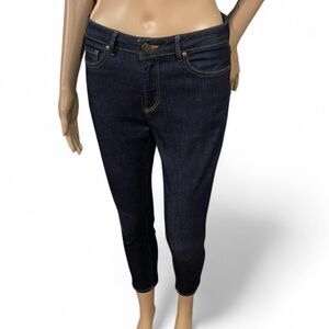 NWOT! Ann Mashburn Dark Wash Low Rise Slim Fit Blue Jeans Size 26 Tapered Ankle